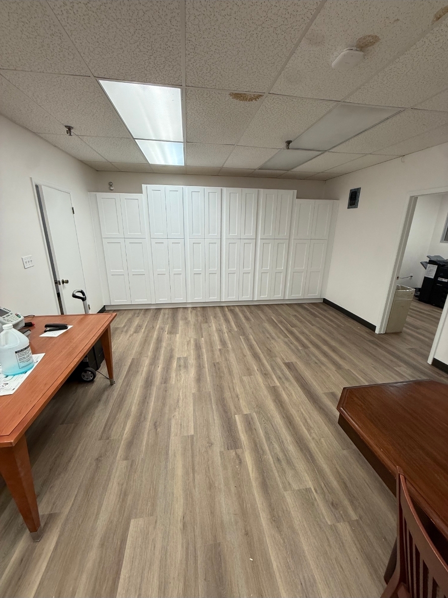 Completed LVP flooring in SEIU Local 205 office — Nashville commercial flooring project